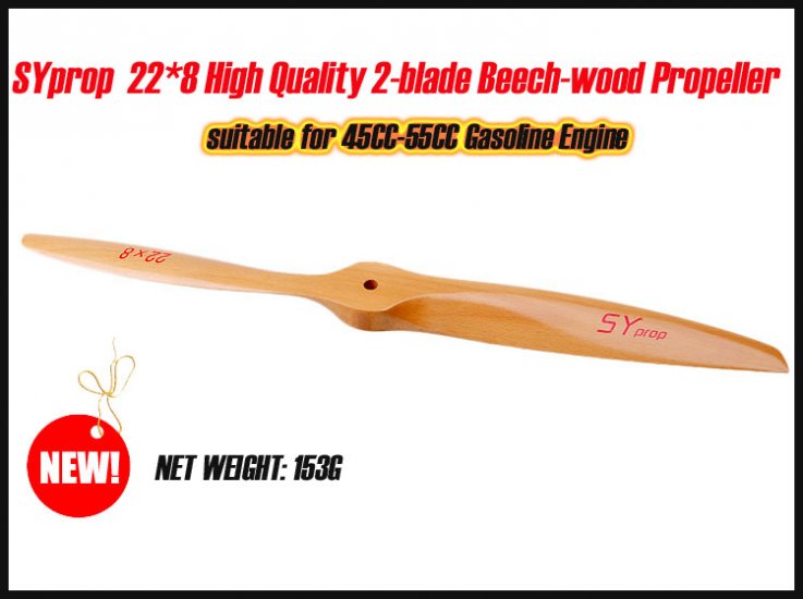 Syprop 22x8 Beech Wood Propeller - Click Image to Close